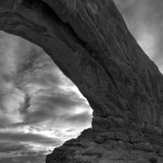fine art black and white photograph of Arches national Park