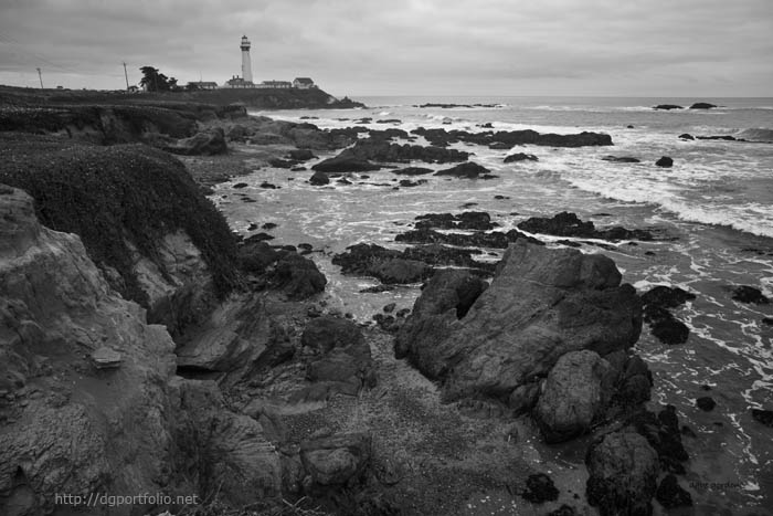 Pigeon Point Lighthouse BW fine art black and white photograph