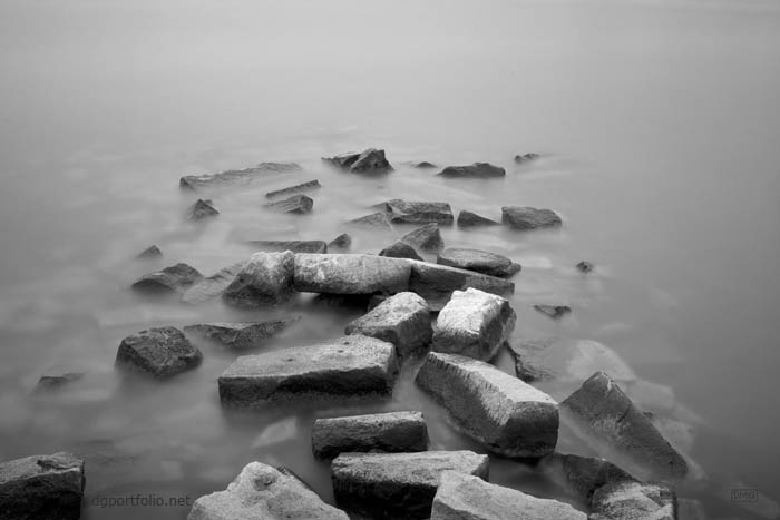 Sakonnet River BW fine art black and white landscape photograph