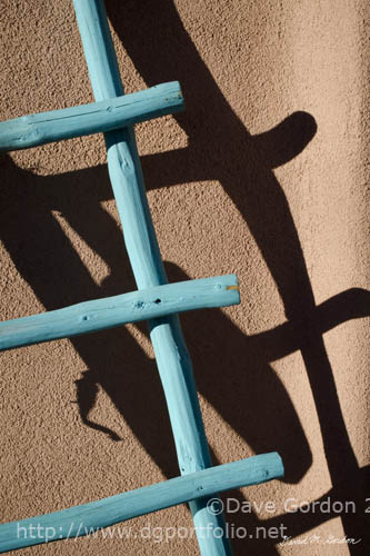 Blue Ladder and Shadow print by Dave Gordon