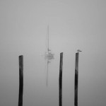 Three Pilings and Sailboat