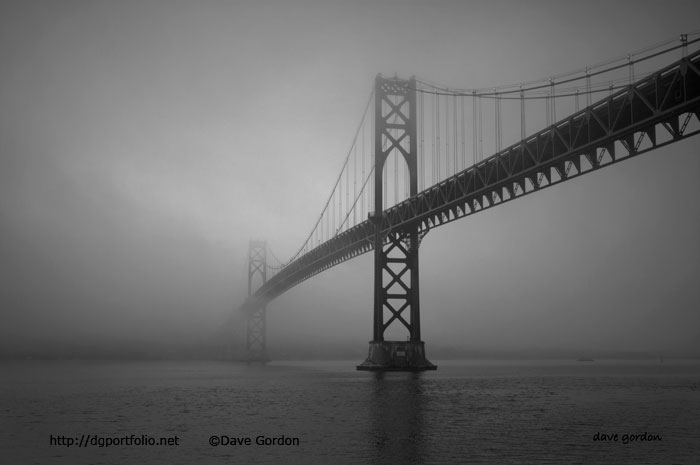 Mount Hope Bridge BW image