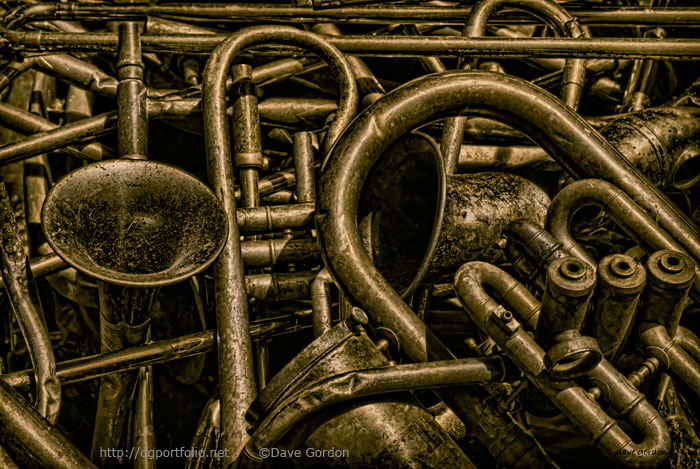 Old Brass Musical Instruments image