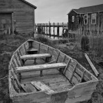 Old Wooden Rowboat BW