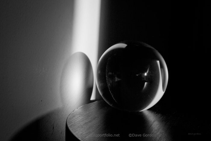 Glass Sphere in Light  and Shadow image